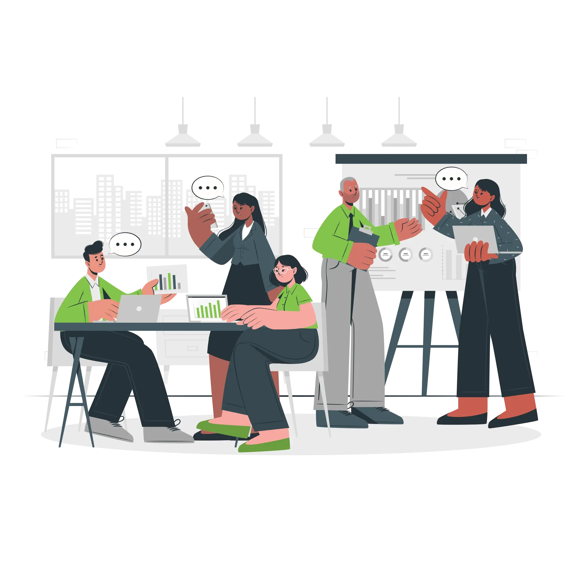 Illustration of teamwork and company collaboration