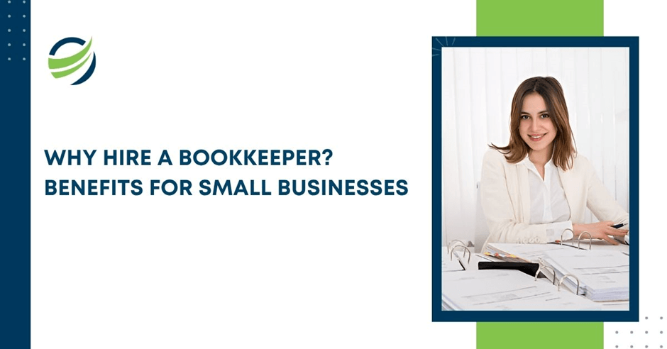 A woman smiling at a desk, promoting the benefits of bookkeeping for small businesses.